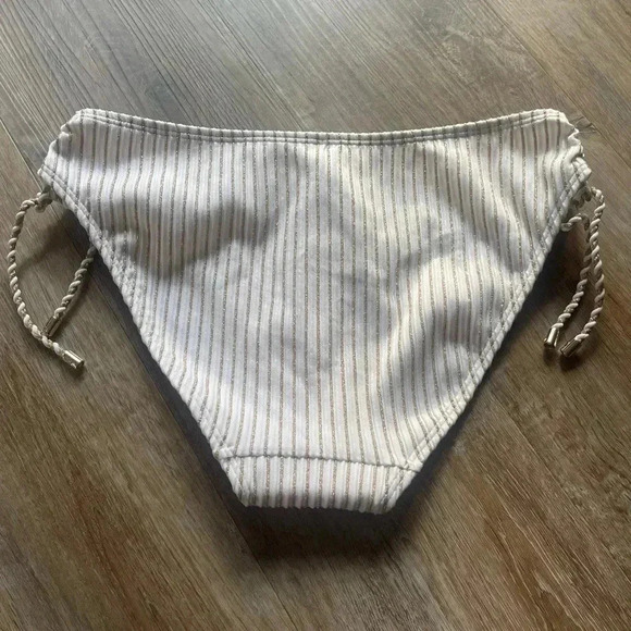 NWT Ted Baker London Women's 2 Bikini Swim Bottom Beach Lake Ivory Gold Metallic - Picture 10 of 10